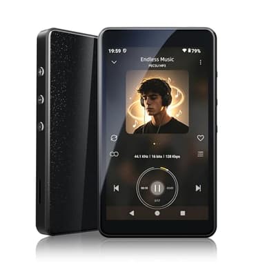 PECSU Android 14 MP3-Player mit Spotify, Play Store, Amazon Music, Audible, Libby, 4-Zoll-Touchscreen-MP4-Musikplayer für Kinder mit Kindersicherung, Augenschutzmodus, 2000mAh (Schwarz)