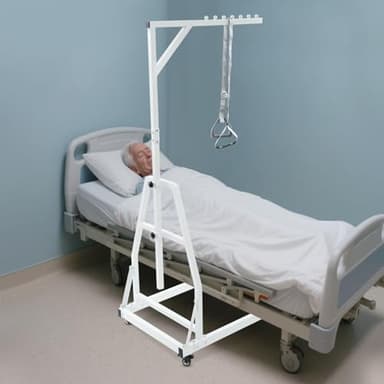 GIDRLL Höhenverstellbarer freistehender Bettaufrichter aus Stahl, Multifunktionaler mobiler Bettgalgen für Aufrichthilfe, Klimmzughilfe & Traktionsgerät für ältere Menschen und Patienten, bis 150 kg