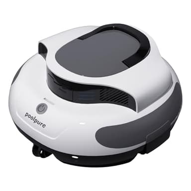 POOLPURE 2026 Poolroboter Akku: Kabelloser Poolsauger mit 100 Min. Laufzeit, Automatischer Poolreiniger für Flache Aufstellbecken bis 90m², IPX8, Dual-Motor & Abnehmbare Lenkrollen