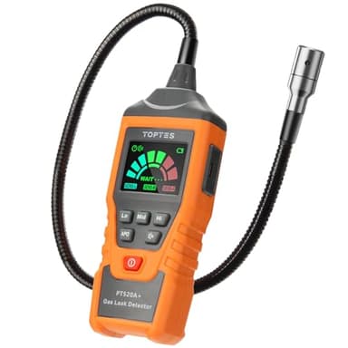 TopTes PT520A+ Wiederaufladbarer Gasleck-Detektor, Erdgas-Detektor mit 43,5-cm-Sonde zur Überprüfung von brennbaren Gaslecks wie Erdgas, Propan, Methan, Butan für Zuhause, HVAC und Wohnmobil - Orange