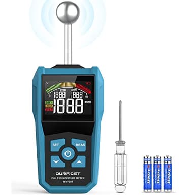 Feuchtigkeitsmessgerät,DURFICST Feuchtigkeitsmesser mit Farb-LCD und Akustischem Alarm,Geeignet für Alle Baustoffe, Holz, Wände, Putz, Mauerwerk,20-40 mm Analysetiefe