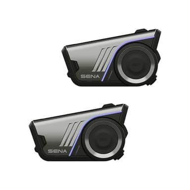 Sena 60S Motorrad-Kommunikationssystem Mesh 3.0, Wave, Bluetooth Intercom, IPX7 wasserdicht, 24 Std. Akku, 2 km Reichweite, Sound von Harman Kardon 2. Generation Helm-Kommunikationssystem, Doppelpack