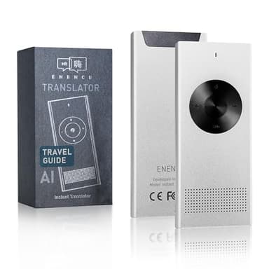 Enence Sofortübersetzer Original, Muama Übersetzer Zwei-Wege-Echtzeit-AI-Sofortübersetzer für 60+ Sprachen mit hoher Sprachpräzision, Bersetzer Gerät Testsieger, Taschenwörterbuch Translator