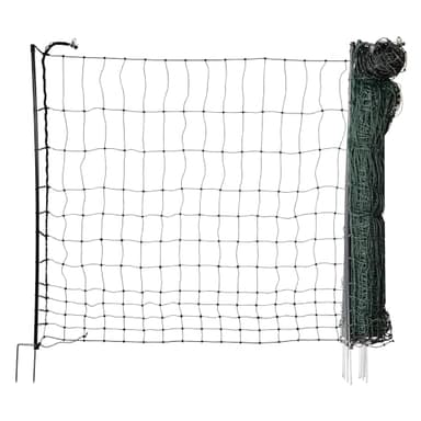 horizont easyLine mobiler Hundezaun Camping, 25m lang, 105cm hoch, Begrenzungszaun mit 7 PVC-Pfählen & Doppelspitzen, grün, Zaun für Hunde, für Garten, Hof & Camping