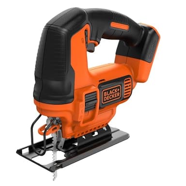 BLACK+DECKER Akku-Stichsäge (18 V, 19 mm Hublänge, 55 mm Schnitttiefe, Sägeblasfunktion, Schutzbügel, Schalterelektronik, inklusive Holzsägeblatt, ohne Akku und Ladegerät) BDCJS18N