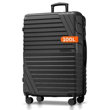 Hartschalenkoffer XL Groß - 100L Volumen erweiterbar auf 117L - 158cm Gurtmaß - 8 Rollen 360° drehbar - Leichter Koffer mit TSA Schloss & Teleskopgestänge - Reisekoffer mit Rollen (anthrazit, XL)
