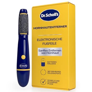 Dr. Scholl’s Hornhautentferner Elektrische Pediküre-Fußfeile – sofortiges Abfeilen & Entfernen von harter Haut und Verhornungen, weichere, glattere Füße, sanftes Polieren, AAA-Batterien inklusive