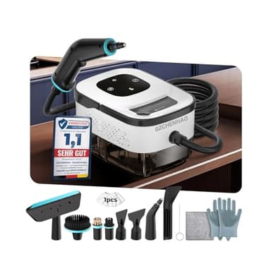 14-IN-1 Dampfreiniger Handgerät【99,99% Keimreduktion-Führende Deutsche SPJ Technik】【9-Sekunden Turbo-Dampf-Intelligent Turbo Steam System】Dampfreiniger für Alles,Steam Cleaner für Boden, Küche etc.