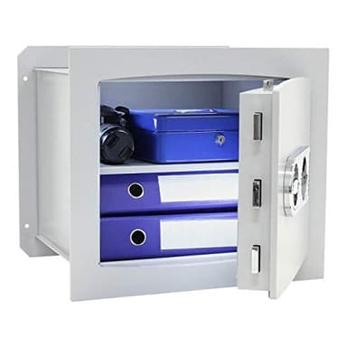 SafeHero Wandtresor Klasse 1 EN 1143-1 Secureo Strix 2 | H430xB490xT385 | Doppelbartschloss | umlaufender Feuerfalz | einfache Montage