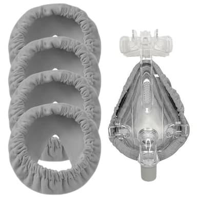 WeddHuis 4PCS Full Face CPAP Masken Liner,wiederverwendbare CPAP Masken Kissenbezüge,waschbarer Maskenabdeckung,CPAP Maskenabdeckungen,CPAP Zubehör,um Luftlecks und Blasen zu reduzieren(Grau)