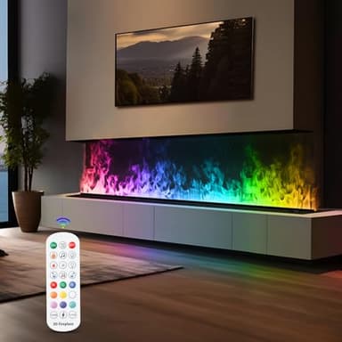 Mexhom Wasserdampf-Kamin, Fernbedienung, automatische/manuelle Wasserzugabe, mehrere Farben elektrischer Kamin, 100cm Keine Heizung