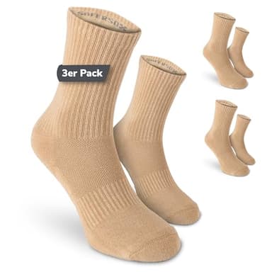 Safersox Mückenschutz Socken, 3er Pack, Beige, 35-38