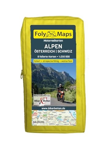 FolyMaps Motorradkarten Alpen Österreich Schweiz: 1:250 000