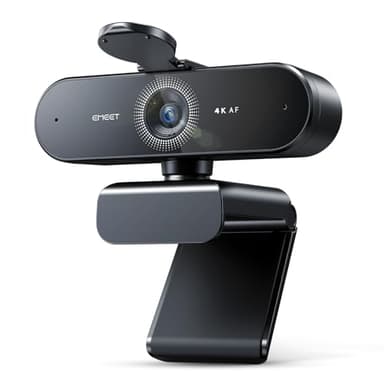 EMEET Webcam NOVA 4K, 4K Webcam mit 2 Mikrofon mit Rauschunterdrückung, Ultra HD Webcam mit 73° Weitwinkel und Objektivabdeckung, PDAF Autofokus, Web Cam für Mac, Laptop, Zoom, Teams