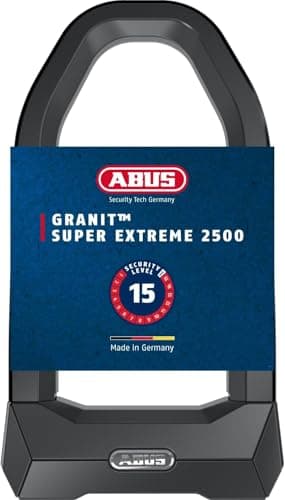 ABUS Bügelschloss Granit Super Extreme 2500/165HB230 - gegen Sägeangriffe mit Winkelschleifern spezialisiertes Fahrradschloss für Fahrrad und E-Bike - Sicherheitslevel 15+, mit USH2500