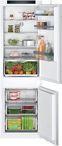 Bosch KIN86VSE0 Serie 4 Einbau-Kühl-Gefrier-Kombination, 177,2x54,1cm Nische, 184L Kühlen & 76L Gefrieren, Schleppscharnier, Made in Germany, VitaFresh XXL längere Frische, NoFrost nie wieder abtauen