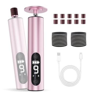 5 IN 1 Hornhautentferner Elektrisch, Elektro-Hornhautentferner und Nagelschleifer Set, 9 Einstellbare Wiederaufladbarer Hornhaut Entfernen Fuß mit Digitaldisplay für Rissige Fersen, Hornhaut entfernen