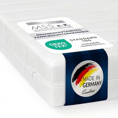 MSS e.K. Flex Kaltschaummatratze 90 x 200 cm wendbar H2 H3 | 7-Zonen | 12 cm hoch | ergonomisch druckentlastend punktelastisch atmungsaktiv | Oeko-Tex Standard 100 Zertifiziert | Made in Germany