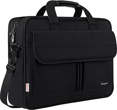 Taygeer Laptoptasche 17 Zoll, Große Aktentasche Laptop Schultertasche Wasserdicht Notebooktasche Business Laptop Tasche Herren Umhängetasche für Reisen Business Schule, Schwarz