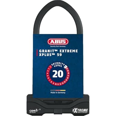 ABUS Bügelschloss Granit Extreme 59 – Motorrad- & Fahrradschloss mit XPlus Zylinder – höchstes ABUS-Sicherheitslevel 20 – Bügelhöhe 260 mm