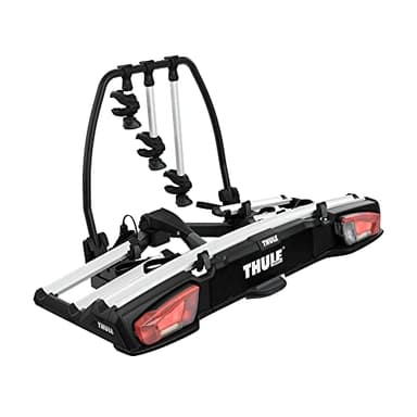 Thule VeloSpace XT Fahrradträger, Fahrradträger Anhängerkupplung Black/Aluminum, 3(4) Bikes