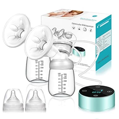 Elektrische Milchpumpe Doppel-Milchpumpe, 3 Modi & 10 Saugstufen, Wiederaufladbare Brustpumpe mit Touchscreen LED Display, Leise Tragbare Milchpumpe zum Muttermilch Abpumpen, BPA-frei