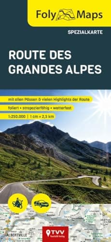 FolyMaps Route des Grandes Alpes Spezialkarte: 1:250 000 | foliert | wetterfest | reißfest