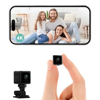 EKJANEPE Mini-Kamera, 4K HD WLAN Überwachungskamera Innen Für Live Übertragung Handy APP, Kleine WiFi Camera Nachtsichtkamera mit Bewegungsmelder, Cloud-Speicherplat für Heim Videoüberwachung