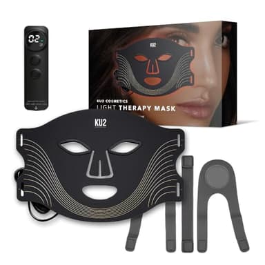 KU2 LED Gesichtsmaske mit 7 Lichtmodi – 180 LEDs für Anti Aging – Reduziert Falten, Akne & Rosacea – Lichttherapie Maske – Rotlichtmaske für zu Hause