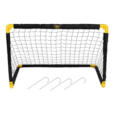 Umbro Fußballtor - Fussballtor 90 x 59 x 61 cm - Faltbares fußball Tor - Fussballtore für Garten Kinder und Erwachsene - Fussball Trainingszubehör für Innen und Außen - Metall - Schwarz/Gelb