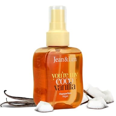Jean & Len Haarparfum you’re my coco vanilla, duftet nach Kokos & süßer Vanille, pflegende Formel, für alle Haartypen geeignet, beschwert das Haar nicht, vegan Hair Perfume, ohne Silikone, 105 ml