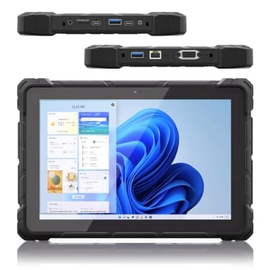 HEIGAOLAPC Rugged Tablet, Win 11 N100 8GB RAM 128GB ROM, 10,1 Zoll Industrie Tablet PC with 8000mAh/7.6V Battery/SIM 4G/GPS/WiFi 5 / BT5.0 / FHD für Outdoor-Feldarbeit