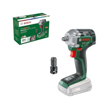 Bosch Akku-Drehschlagschrauber UniversalImpactDrive 18V-350 (kraftvolles Schrauben und Befestigen im Bauwesen; max. Drehmoment: 350 Nm; Sechskantadapter; ohne Akku |+ 3 Stecknüsse)