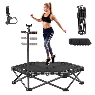 Northdeer Trampolin Indoor für Zuhause, Klappbares Fitness Trampolin Ohne Installation mit 150 KG Tragfähigkeit