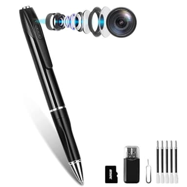 MAGENDARA Mini Kamera 1080P überwachung Kamera 32GB Tragbare kleine Stiftkamera Überwachungskamera für Home Office Geschäftstreffen mit drinnen draußen