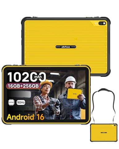 Ulefone RugKing Pad 2 Pro Outdoor Tablet Android 16, 16GB+256GB Robustes Tablet, 10200mAh, 10 Zoll Tablet 600 nits IP68/69K, 48MP Wasserdicht Stoßfest, 4G LTE eSIM Dual‑Stereo, 3-Karten-Fach/NFC, Gelb