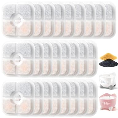 25 Stück katzenbrunnen filter Ersatz für catit pixi trinkbrunnen filter,filter für katzenbrunnen Mit dreifachem Filtersystem, einschließlich Harz und Aktivkohle,Kompatibel mit catit trinkbrunnen,