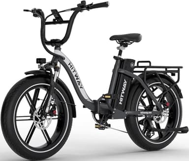 HITWAY E Bike mit 48V 18Ah Akku,Elektrofahrrad,Faltbares All-Terrain E-Bike mit 20 Zoll Fat Reifen,klapprad e-Bike 250W Motor 25 km/h 7-Gang Schaltung und 3-stufiger E-Schaltung 60-140 km BK6SPRO