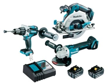 Ensemble de 3 machines MAKITA 18 V Li-Ion 5 Ah (DHP481 + DGA506 + DHS680) - DLX3095PTJ