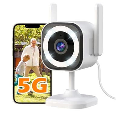 GUOANVISION 2K 5G Kamera Überwachung Aussen Innen, Überwachungskamera Innenbereich mit für Baby Kamera/Haustiere/Dog, Outdoor Camera mit App, Nachtsicht, 2-Wege-Audio SD/Cloud, 3-Fach-Zoom, IP66