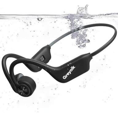 GREYOLK IP68 wasserdichte Knochenleitungs-Kopfhörer zum Schwimmen, Bluetooth 5.4 & MP3 mit 32GB, Offene Ohrhörer für Schwimmen, Laufen und Outdoor-Sport