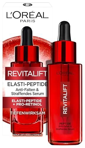 L'Oréal Paris Straffendes Serum für Frauen: verleiht der Haut mehr Elastizität & Straffheit & Feuchtigkeit mit Pro-Elastin & Hyaluronsäure & Adenosin, Revitalift, 1x 30ml