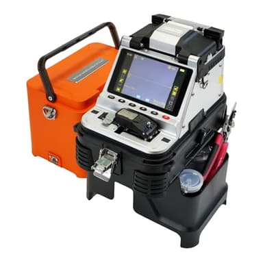QIIRUN AI-20 Fusion Splicer Glasfaser Spleißgerät mit neu entwickeltem elektrischem Faserschneider, LWL Spleißgerät Kit AI-20 Upgrade von AI-10A mit 6s Spleißen 15s Aufheizen OPM VFL 7800mAh Akku