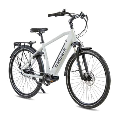 TRETWERK 28 Zoll E-Bike Herren Cityrad - Sonic Nexus - Pedelec Herrenfahrrad mit 7 Gang Nabenschaltung -Elektrofahrrad mit Mittelmotor - weiß 50cm