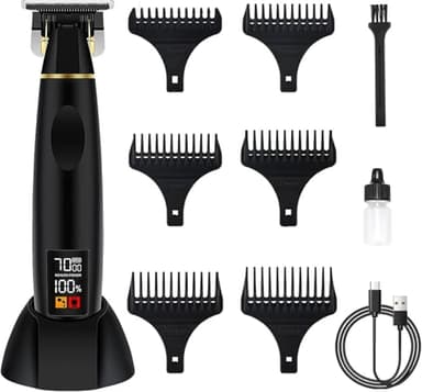 Haarschneidemaschine Profi, Barttrimmer Herren, Barber Rasierer Herren Elektrisch Haarschneider, Bartschneider Trimmer, LED-Anzeige, Schnurloser Präzisions Konturen Haartrimmer für Friseure