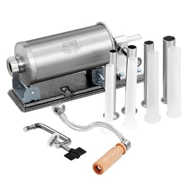 MZTOGR Wurstfüller Wurstfüllmaschine, horizontale Küchen-Edelstahl-Wurstfüllmaschine mit Saugfuß, professionelles hausgemachtes Wurstfüllrohr in 8 Größen