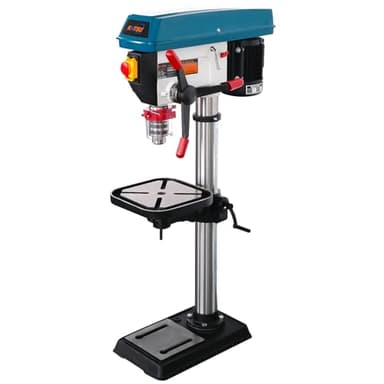 KATSU Tools 900 W Industriesäulenbohrmaschine + 20 mm Bohrfutter + elektronischer Schalter mit variabler Geschwindigkeit mit 12 Gängen + maximale Bohrtiefe 85 mm + max. 2380 U/min + Plan