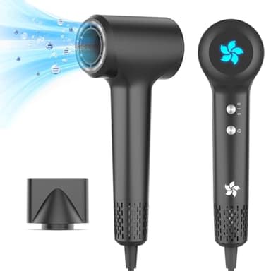Haartrockner, Ionen Föhn, 400 Millionen Plasma Fön, 110000 U/min Bürstenloser Motor Schnelles Trocknen Haarföhn, 57dB Geräuscharm Hair Dryer, Intelligentes Thermostat Haarfön für Reise, Zuhause