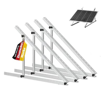 Solarpanel Halterung Flachdach, 114 cm Solarmodul Halterung, Balkonkraftwerk Halterung für Solarpanel 100W-800W Winkel Einstellbar 0-90° für Dachhalterungen, Pv Modul Solarmodule 2 Sets