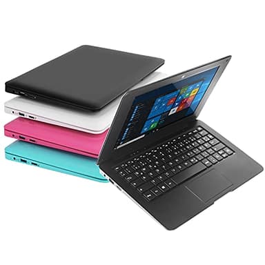 Bigmachine Computer Laptop Mini 10,1 Zoll 32 GB Windows 10 ultradünnes und leichtes Netbook Quad Core PC HDMI USB Webcam Netflix YouTube QWERTZ Layout (Schwarz)